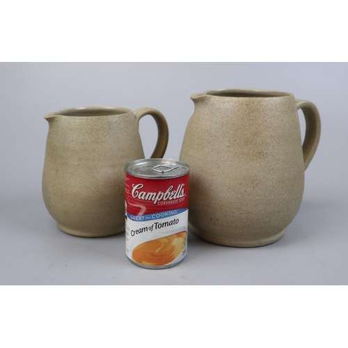 225 - 2 graduated pottery jugs