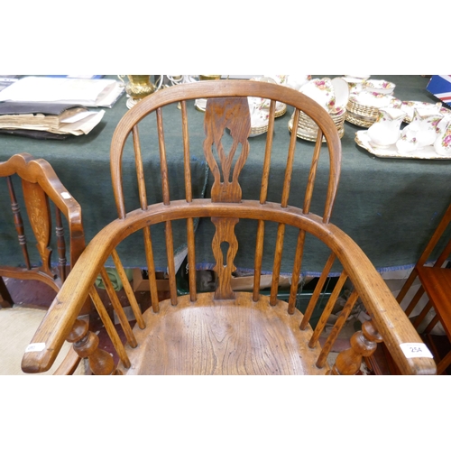 254 - Elm seated stick back Windsor chair