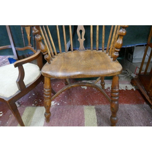 254 - Elm seated stick back Windsor chair