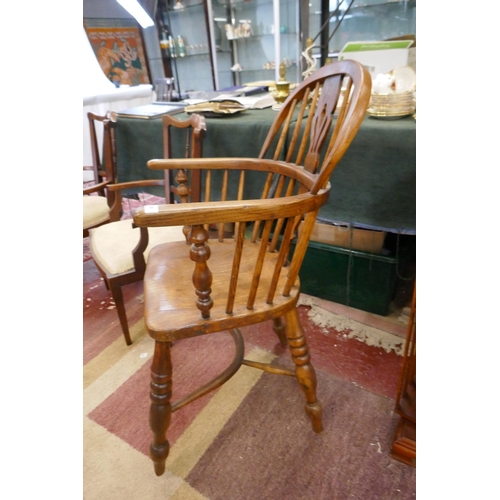254 - Elm seated stick back Windsor chair