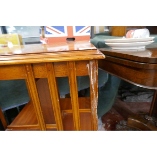 259 - Yew wood revolving bookcase