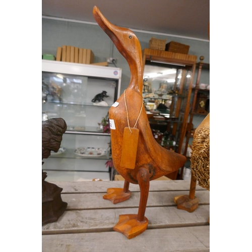 262 - 2 large carved wooden ducks