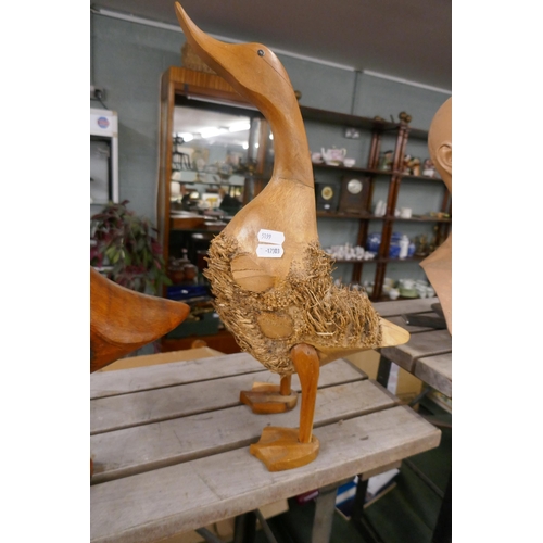 262 - 2 large carved wooden ducks