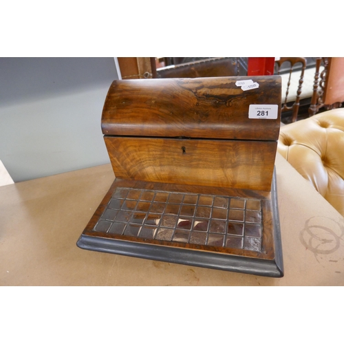 281 - Burr walnut stationary box