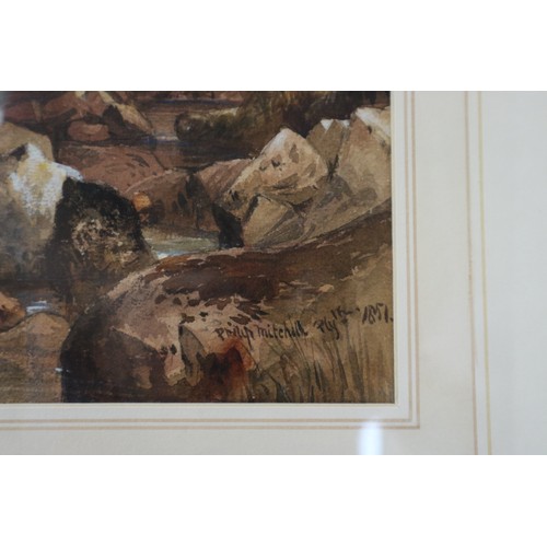 402 - Watercolour rural scene signed Philip Mitchell 1851