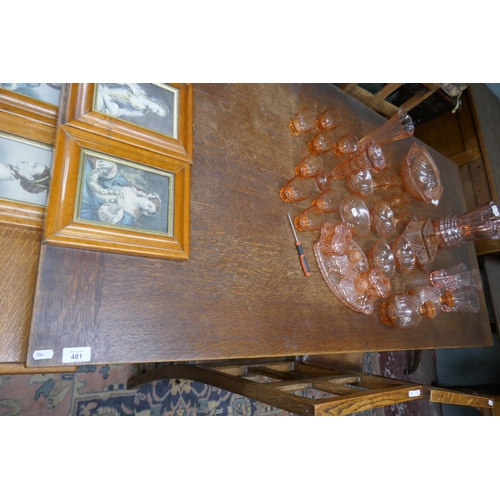 481 - Oak refectory table - Approx size: W: 168cm D: 84cm H: 77cm