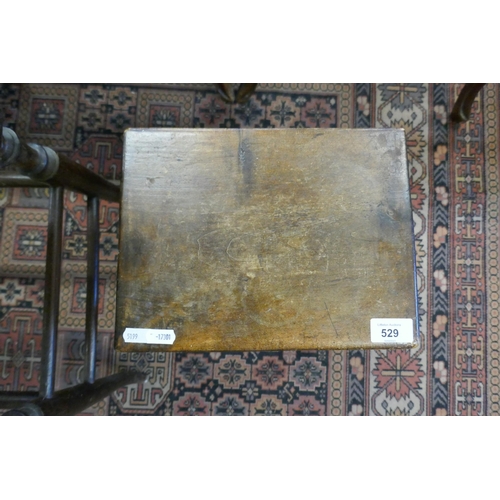 529 - Antique elm foot stool