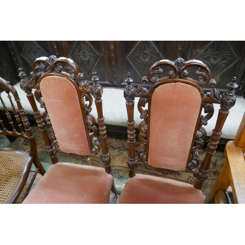 549 - Pair of Victorian rosewood salon chairs