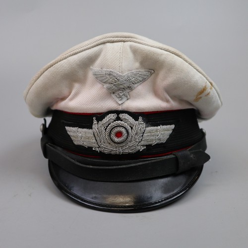 188 - Genuine Luftwaffe senior NCO white cap with embroidered badge