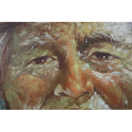 533 - Oil on canvas portrait of a lady - Approx image size: 49cm x 59cm