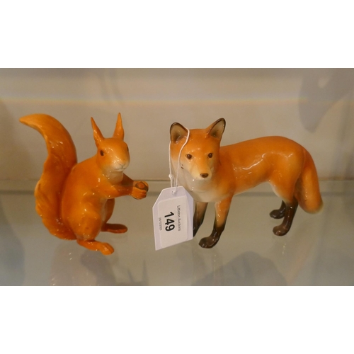 149 - John Beswick fox together with John Beswick squirrel