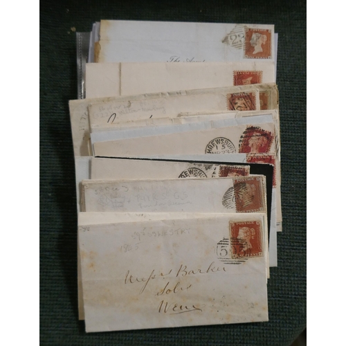 184 - Stamps - Great Britain box of Queen Victoria 1d red covers