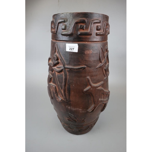 227 - Decorated terracotta stick stand