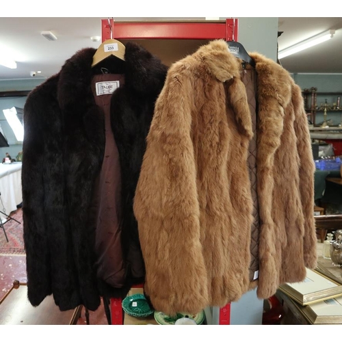 233 - 2 ladies fur jackets one marked Taube