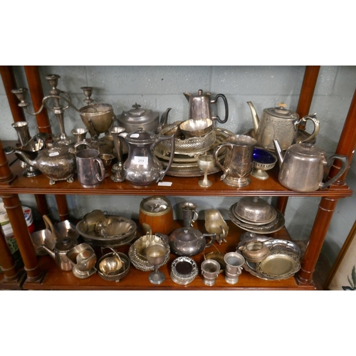 251 - Large collection of silverplate to include teapots etc