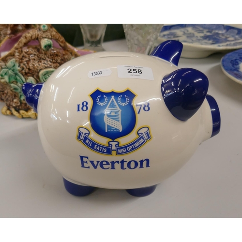 258 - Ceramic Everton football club piggy bank