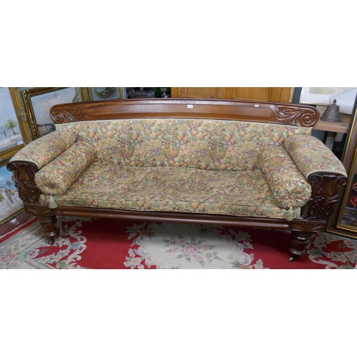 261 - William IV carved mahogany sofa