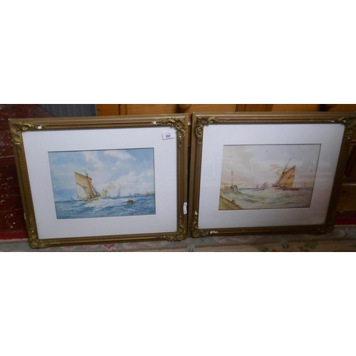 280 - 2 nautical watercolours by J Hill