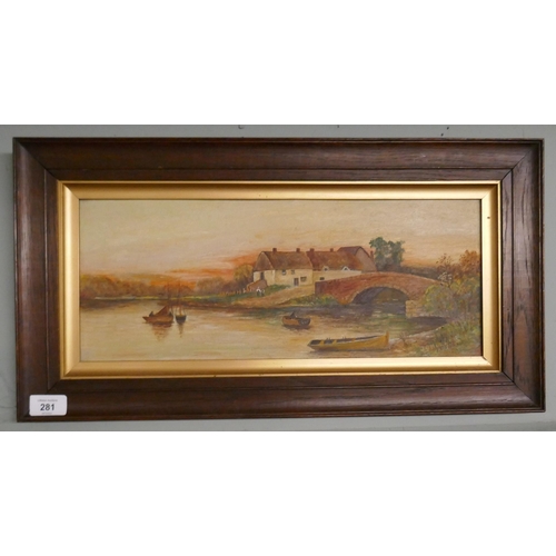 281 - Oil on board rural scene signed J C Burns