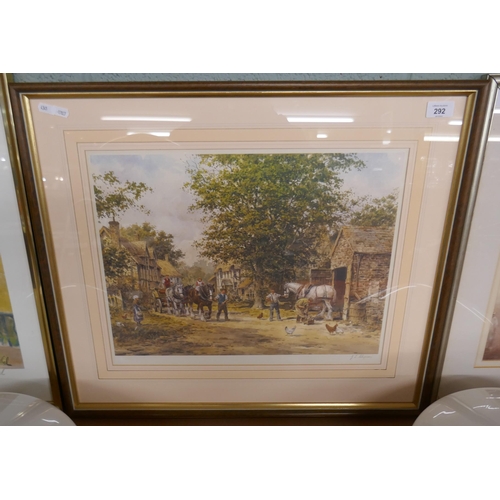 292 - Signed print of a farmyard scene by JL Chapman