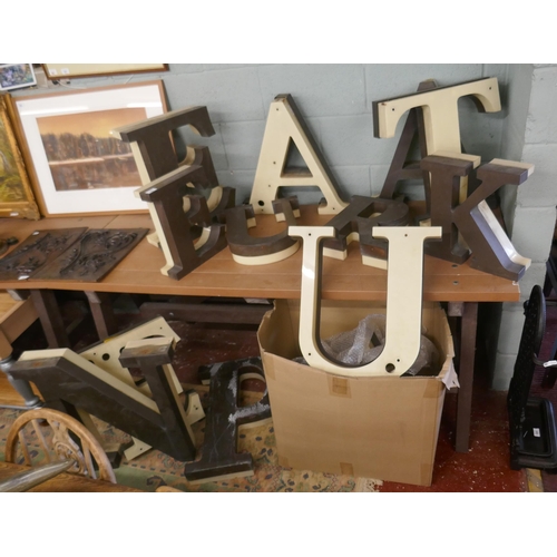 302 - 15 hand made copper illuminated letters from a shop front in Germany