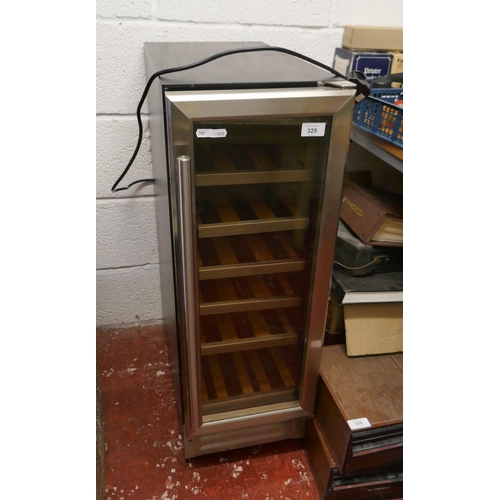 329 - Plug in wine cooler - Approx size: W: 30cm D: 58cm H:87cm