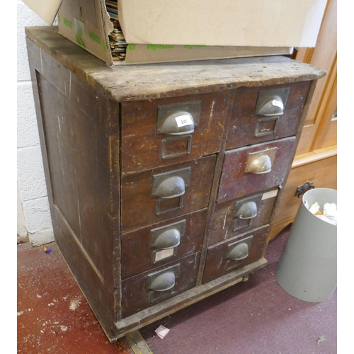 345 - Set of drawers previously from a bank - Approx size: W: 61cm D: 63cm H:83cm