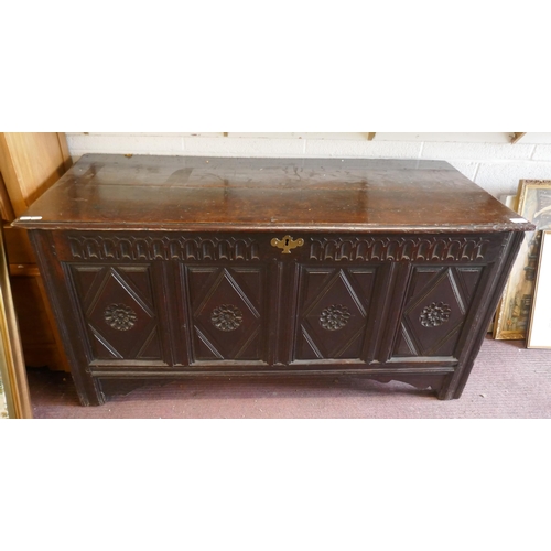 347 - 18thC oak blanket box - Approx size: W:138cm D: 60cm H: 68cm