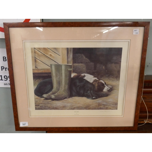 357 - Signed L/E print 'Dog Tired' by Nigel Hemming