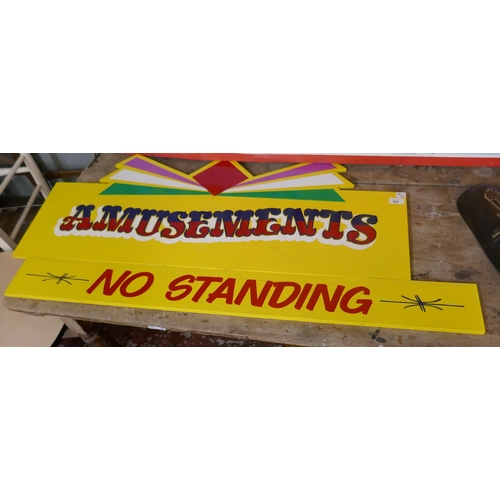 420 - 2 hand painted circus signs
