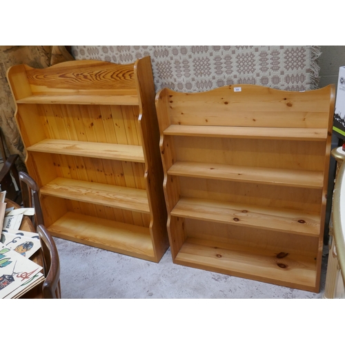 439 - 2 pine waterfall bookcases