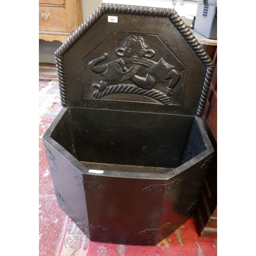 461 - Large ebonised log bin