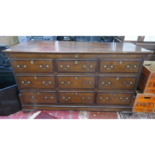 462 - Antique Mule chest with dummy drawers - Approx size: W: 157cm D: 57cm H: 93cm