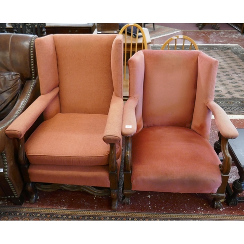 471 - 2 Victorian armchairs with matching upholstery 