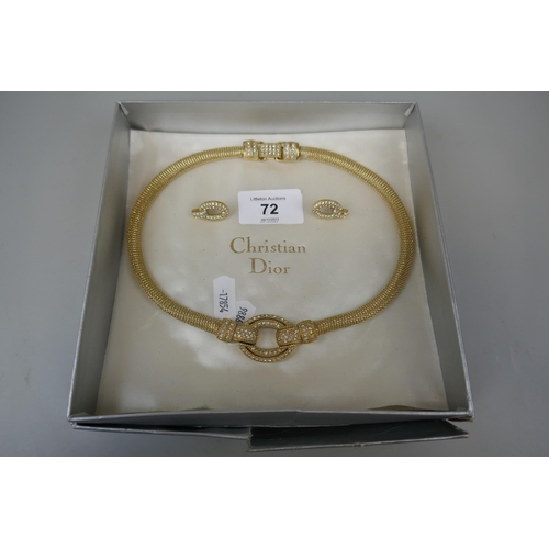 72 - Vintage Christian Dior 1980s necklace and earrings in original box