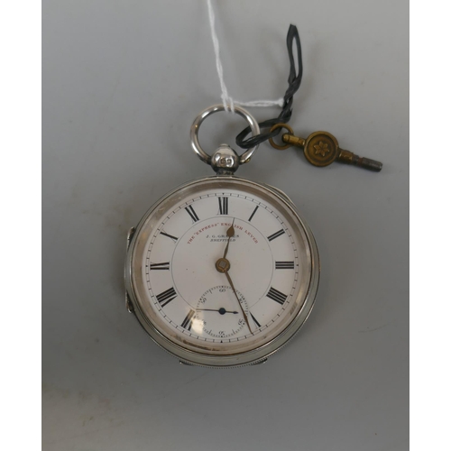 78 - Hallmarked silver pocket watch Express Lever by J.G Graves of Sheffield