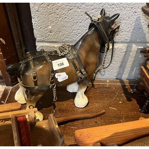 106 - Collection of shire horse carts together shire horse