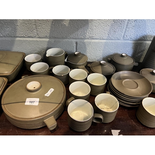 107 - Collection of Denby Chevron dinner service