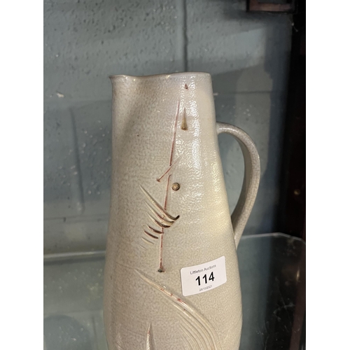 114 - Jack Doherty B.1948 Studio pottery jug Leach interest - Approx height: 28cm