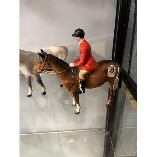 146 - Beswick mare together with Beswick huntsman riding a horse