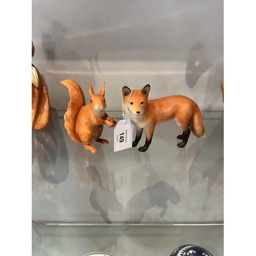 149 - John Beswick fox together with John Beswick squirrel