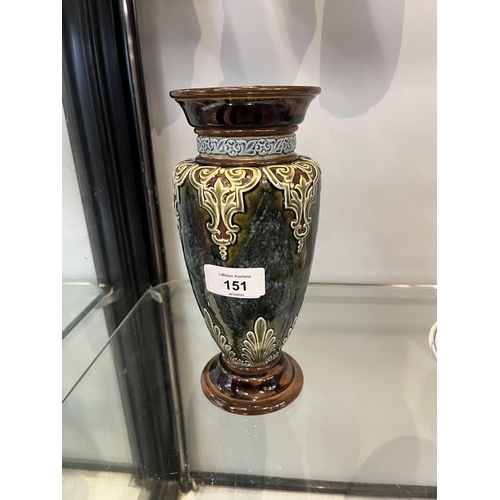 151 - Doulton Lambetth late C19th vase by Louise Wakley - Approx height: 23cm