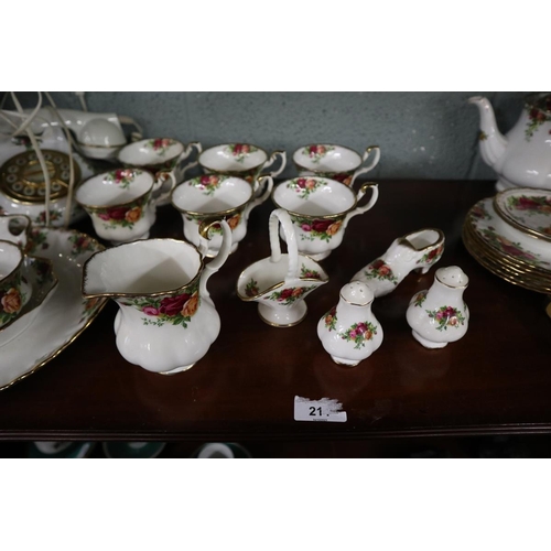 167 - Royal Albert Old Country Roses tea service for 6 together with a telephone