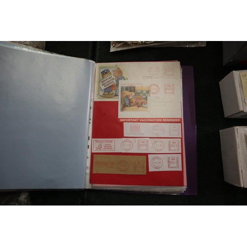 182 - Stamps - Meter cancels album of GB KG5-QE2 (70 covers plus many pieces)