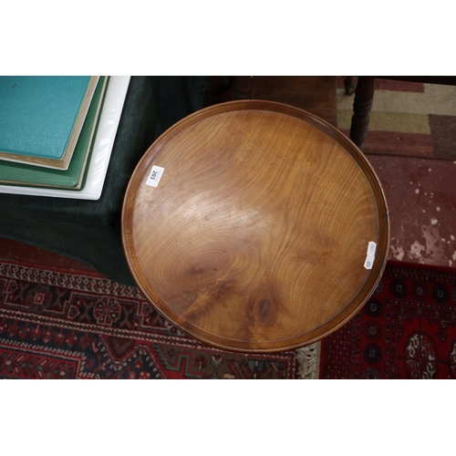 203 - Antique walnut tilt top tripod table with birdcage movement 