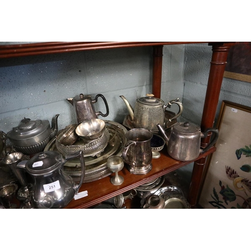 251 - Large collection of silverplate to include teapots etc