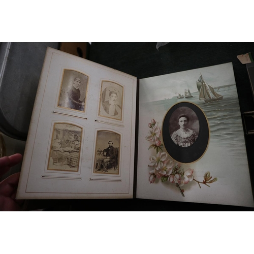 252 - Well populated Victorian photo album together with loose photos 