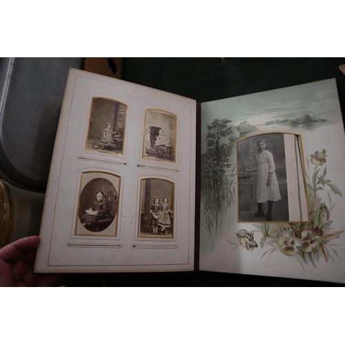 252 - Well populated Victorian photo album together with loose photos 