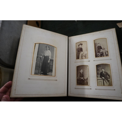 252 - Well populated Victorian photo album together with loose photos 