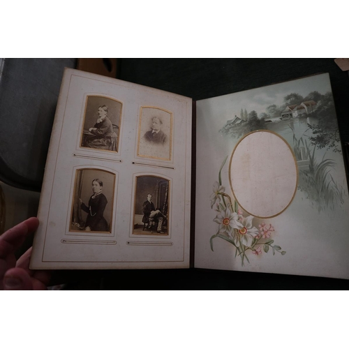 252 - Well populated Victorian photo album together with loose photos 